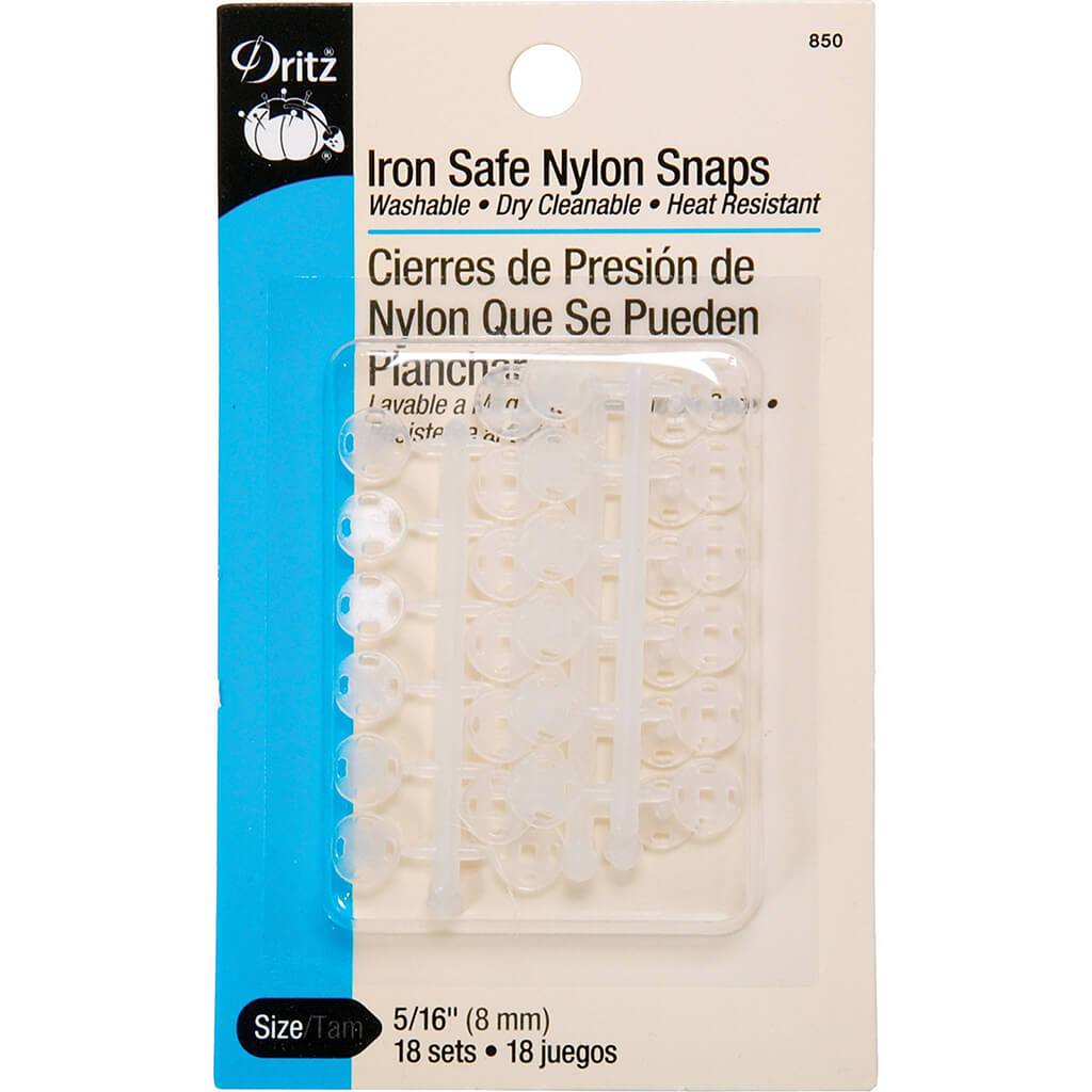 Iron Safe Clear Nylon Sew-on Snaps 5/16in