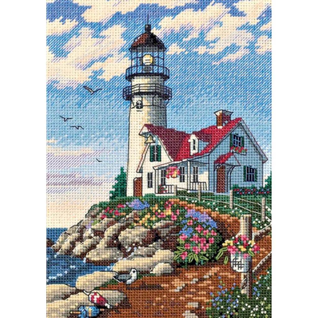 Beacon At Rocky Point Gold Petite Counted Cross Stitch Kit 5in x 7in