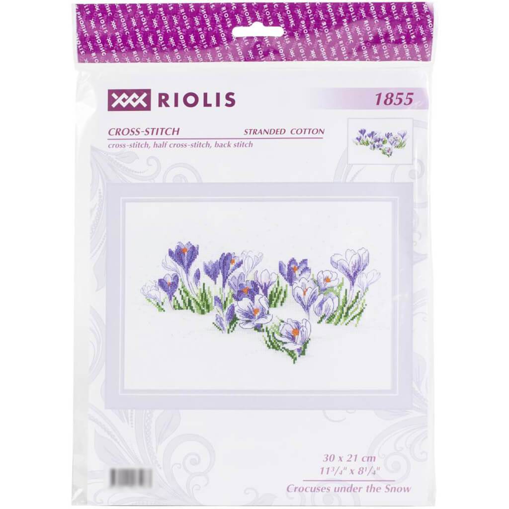 Cross Stitch Kit 11.75in x 8.25in Crocuses Under The Snow