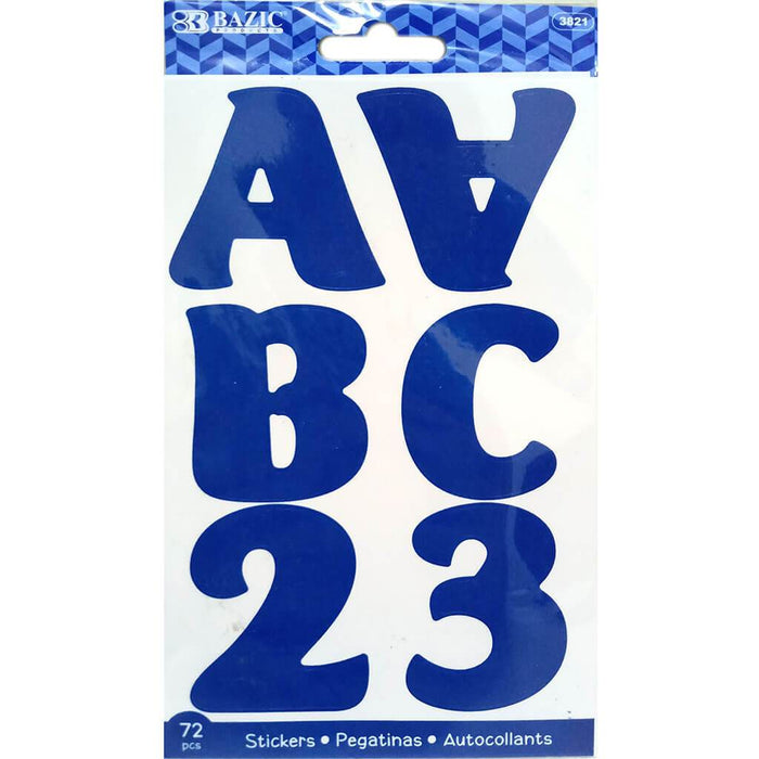 Alphabet & Numbers Stickers 10 Sheets 2in Blue