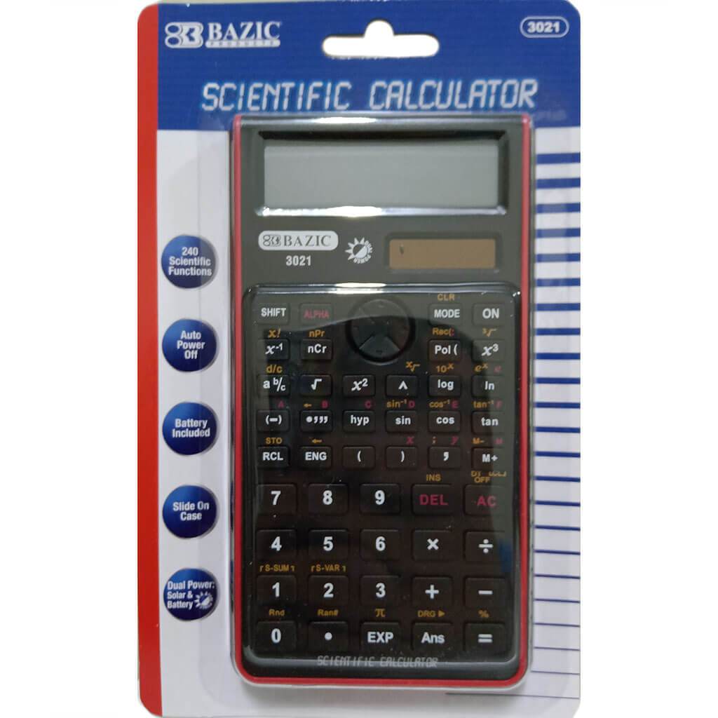 Fancy Scientific Calculator 240 Function with Slide-On Case Red