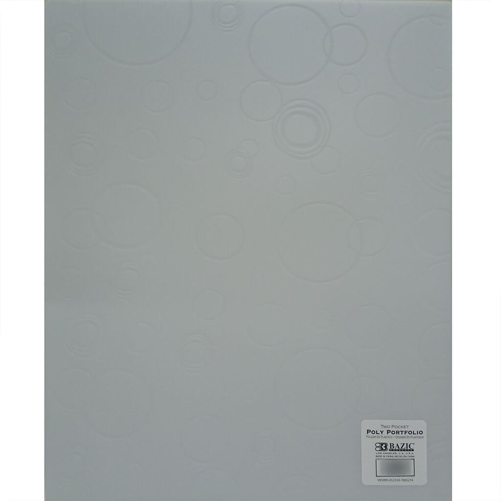 Bubble Embossed 2-Pockets Poly Portfolio White