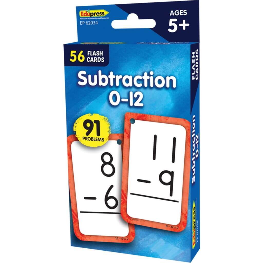 Flash Cards Subtraction 0-12