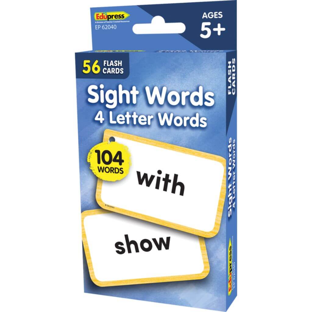 Flash Cards Sight Words 4 Letter Words