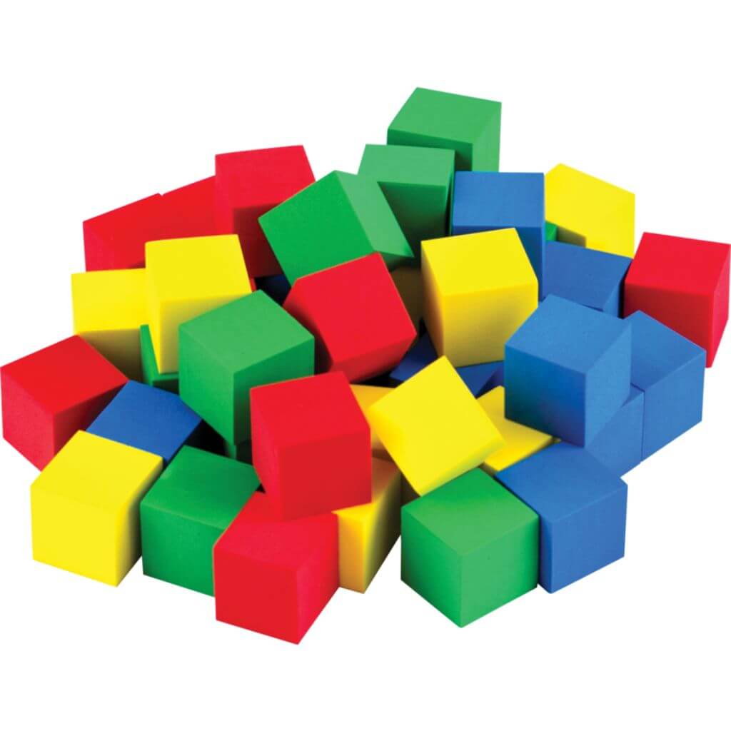 Multicolor 3/4" Foam Cubes 40 Count
