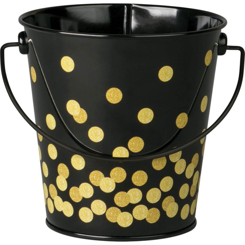 Black Confetti Bucket