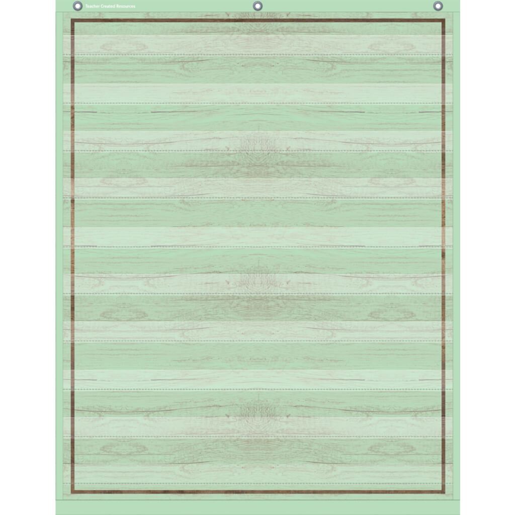 Mint Green Painted Wood 10 Pocket Chart