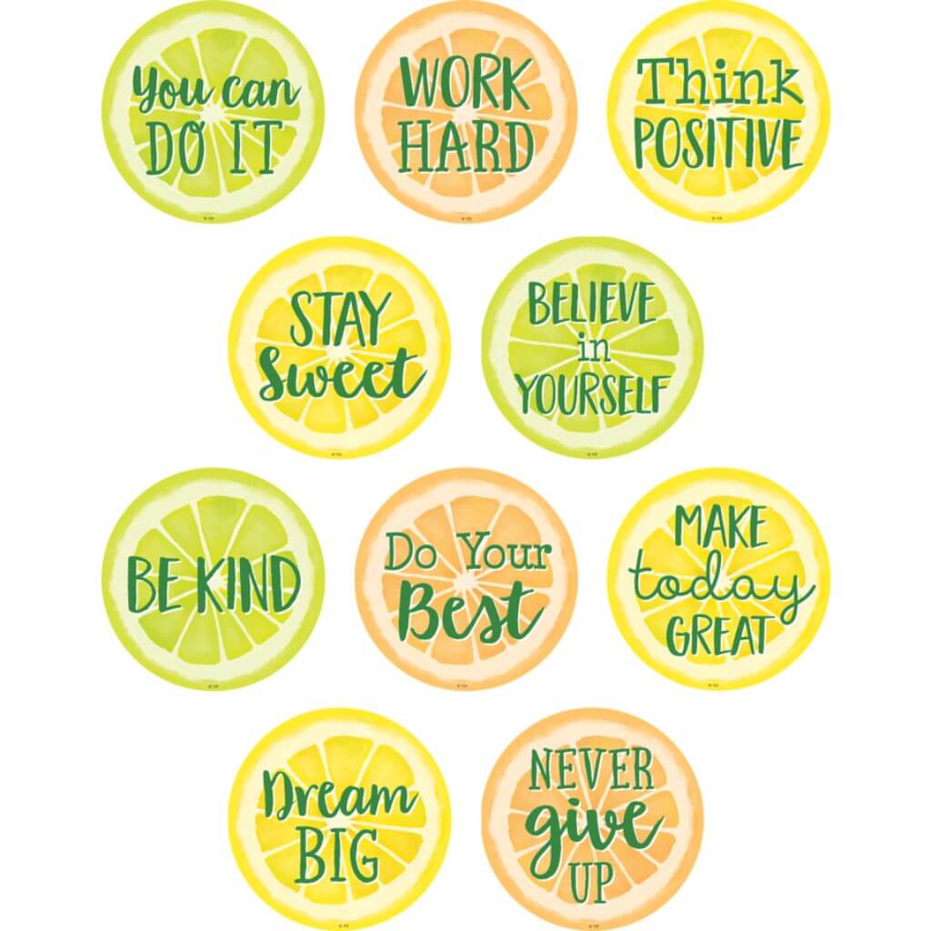 Lemon Zest Positive Sayings Accents