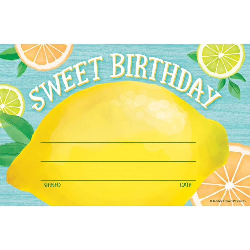 Lemon Zest Sweet Birthday Awards