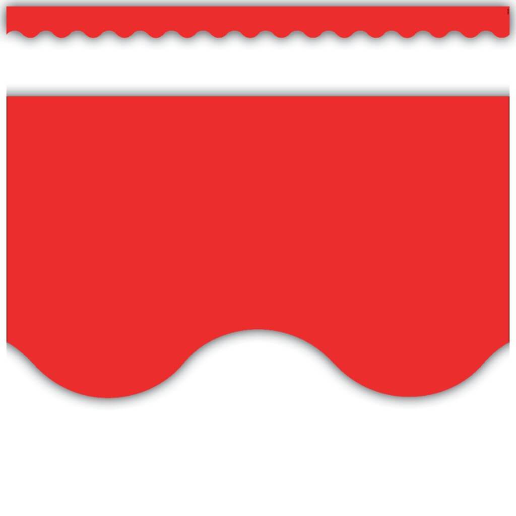 Scalloped Border Trim Red