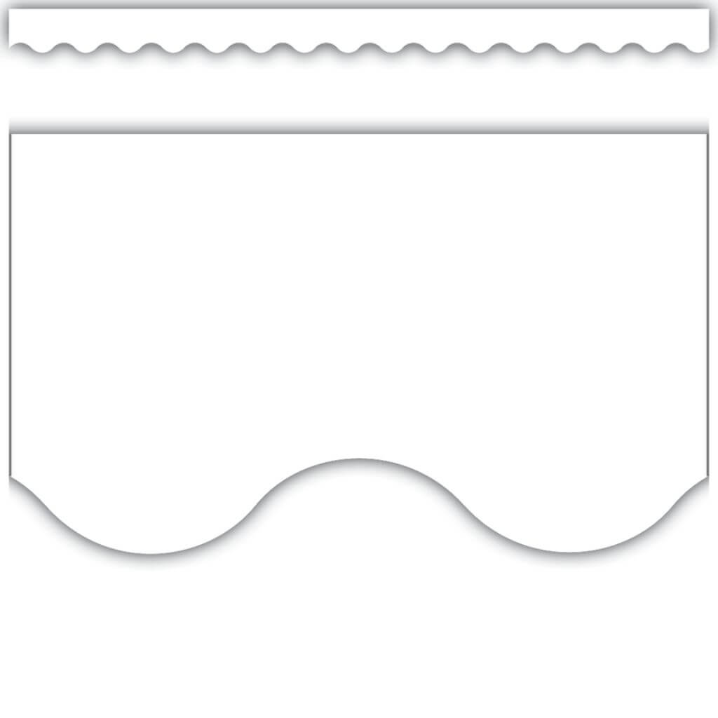 Scalloped Border Trim White