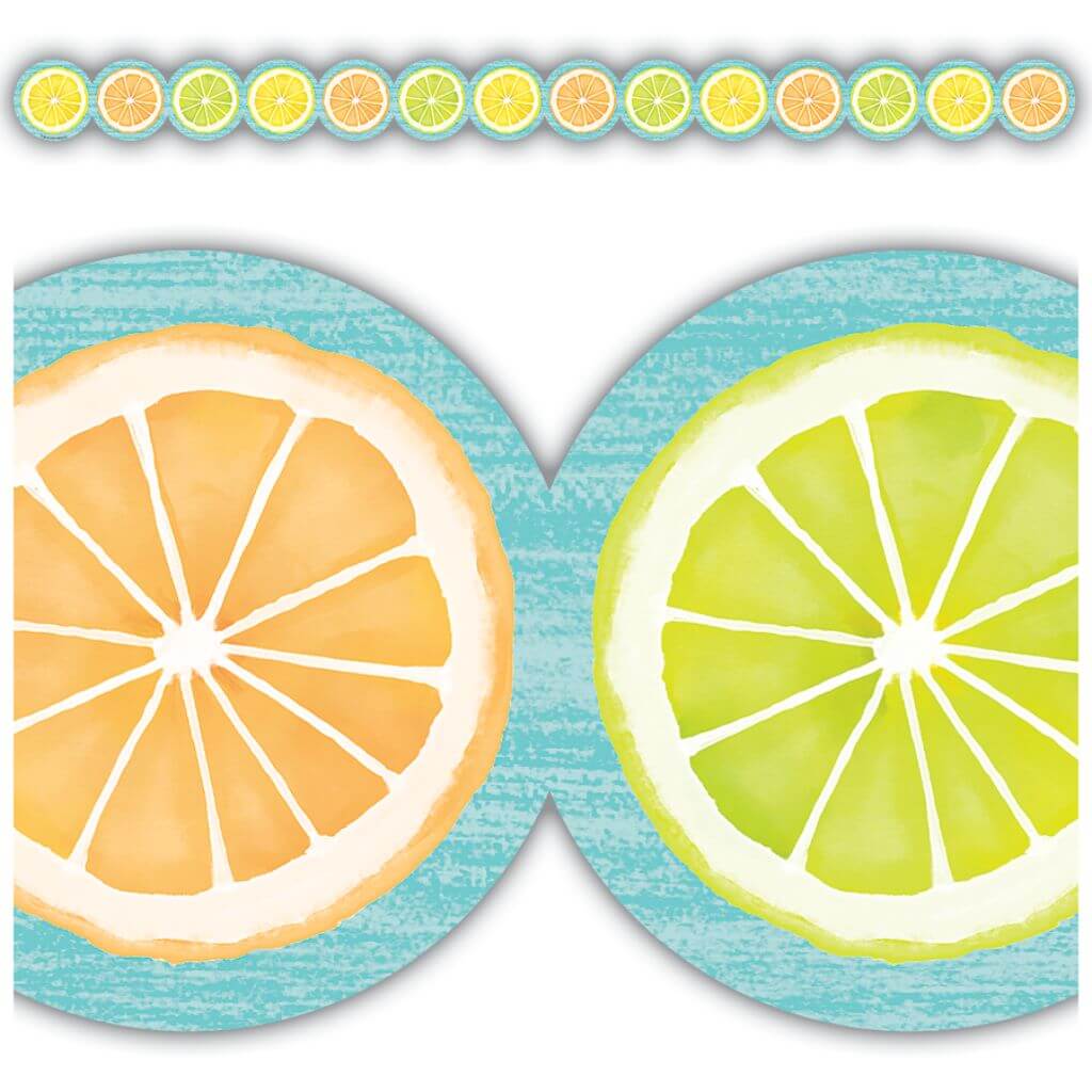 Lemon Zest Citrus Slices Die-Cut Border Trim