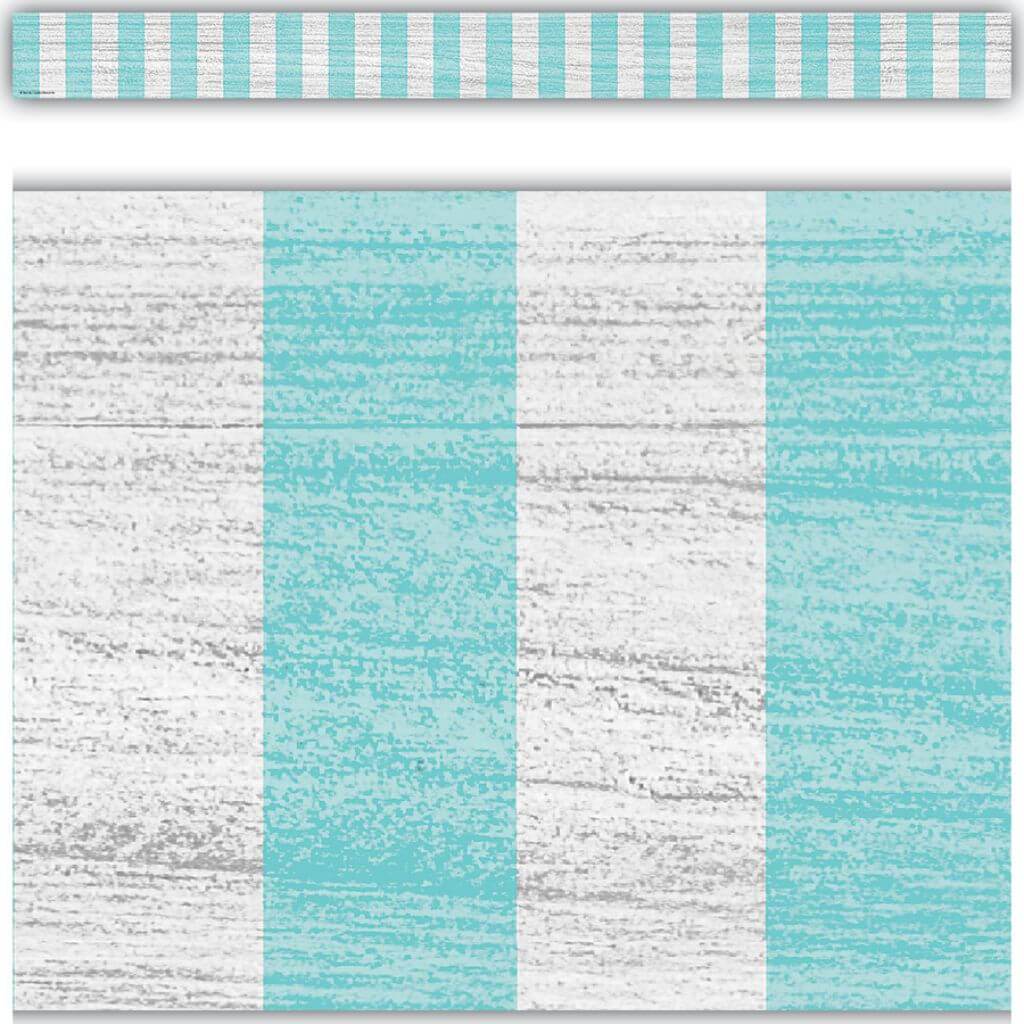 Straight Border Trim Vintage Blue Stripes