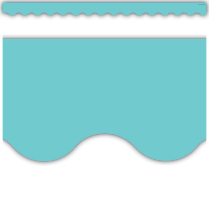 Scalloped Border Trim Light Turquoise