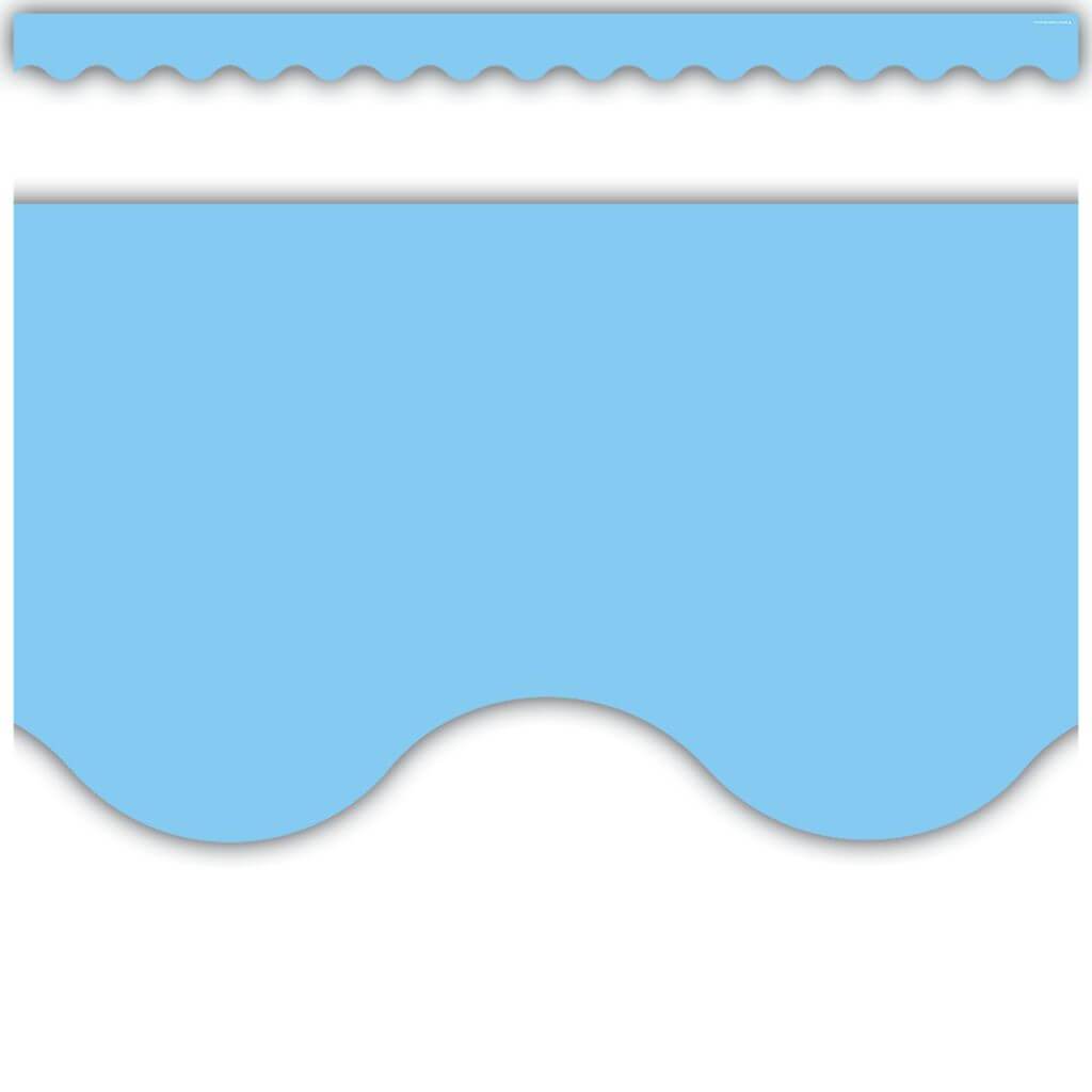 Scalloped Border Trim Light Blue