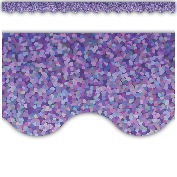 Scalloped Border Trim Purple Sparkle