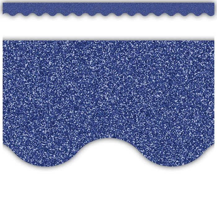 Scalloped Border Trim Dark Blue Glitz