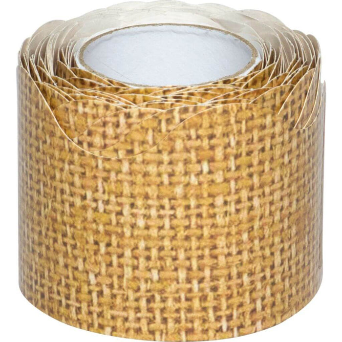 Scalloped Rolled Border Trim Burlap