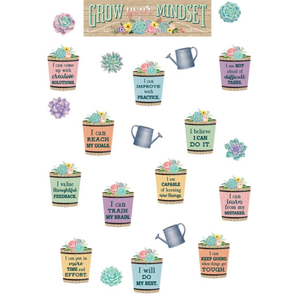 Rustic Bloom Grow Your Mindset Mini Bulletin Board