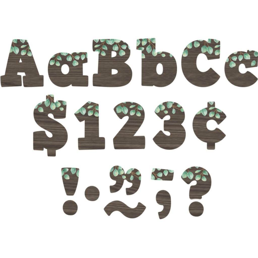 Eucalyptus Bold Block Letters Combo Pack 4In