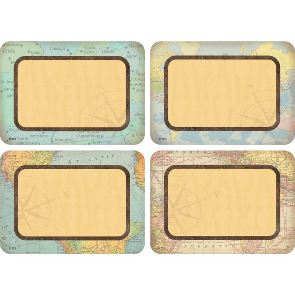 Travel The Map Name Tags/ Labels Multi-Pack