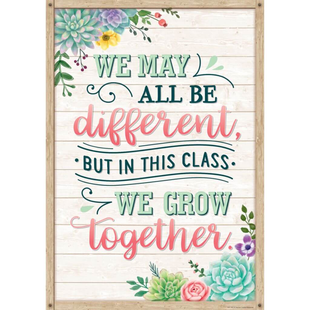 This Class We Grow Together Positive Poster