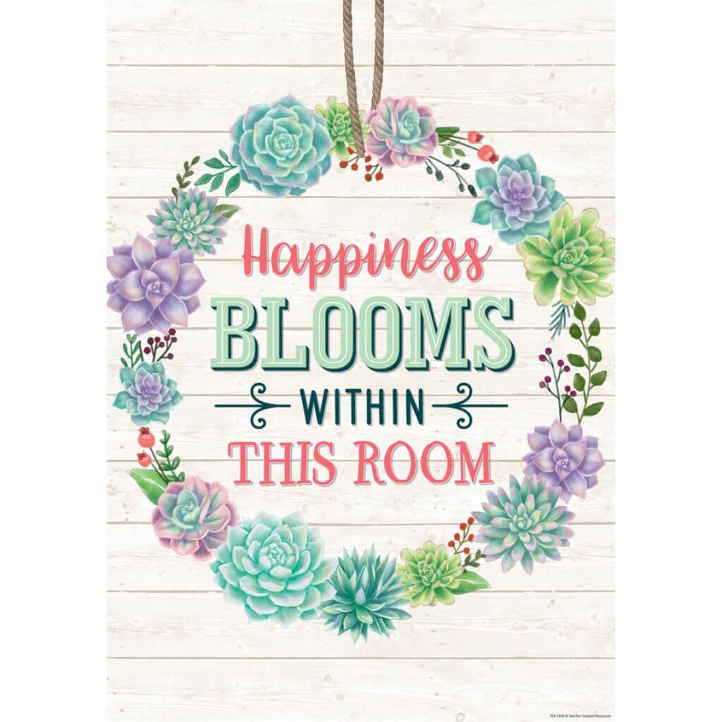 Happiness Blooms Within This Room Positive Poster