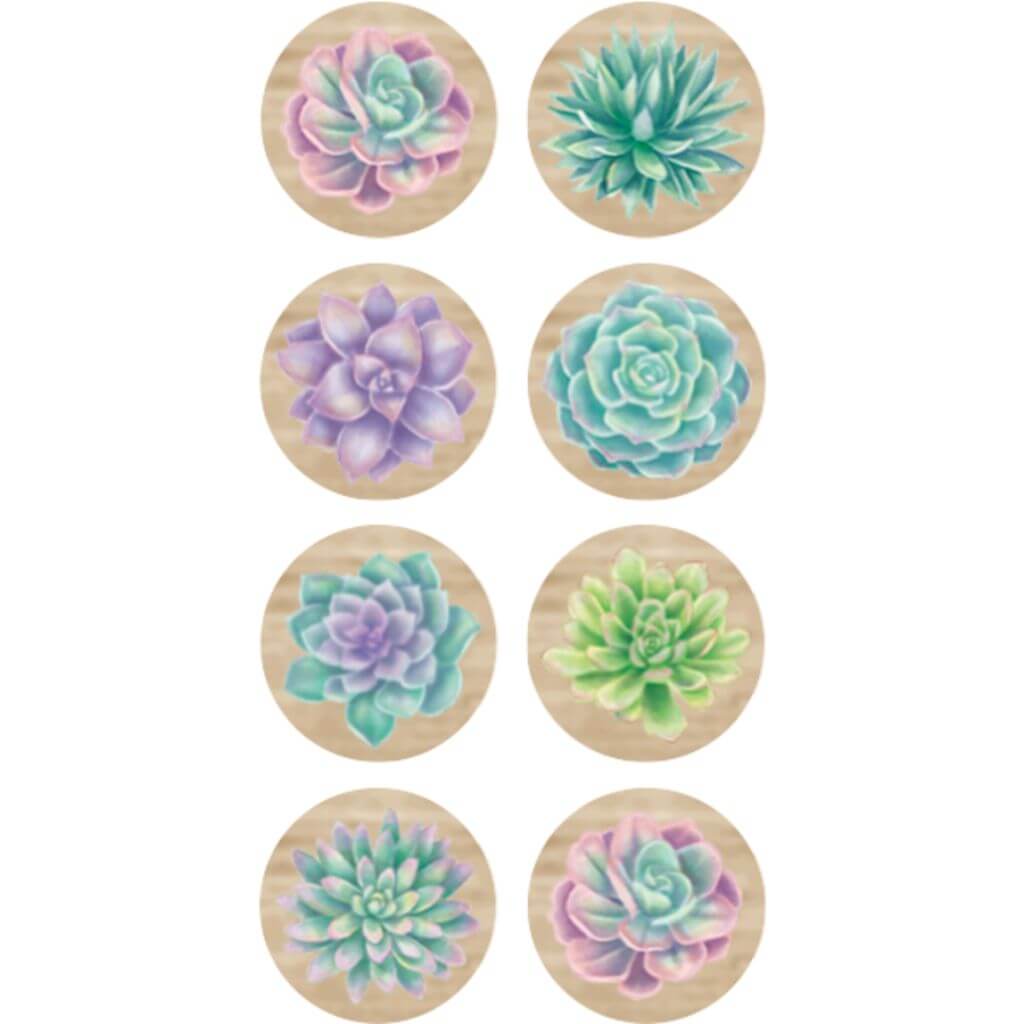 Rustic Bloom Succulents Mini Stickers