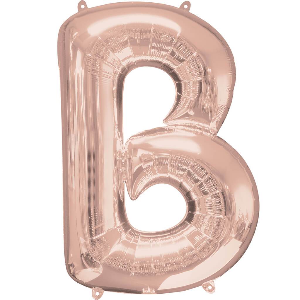 Rose Gold Letter B Foil Balloon, 16in