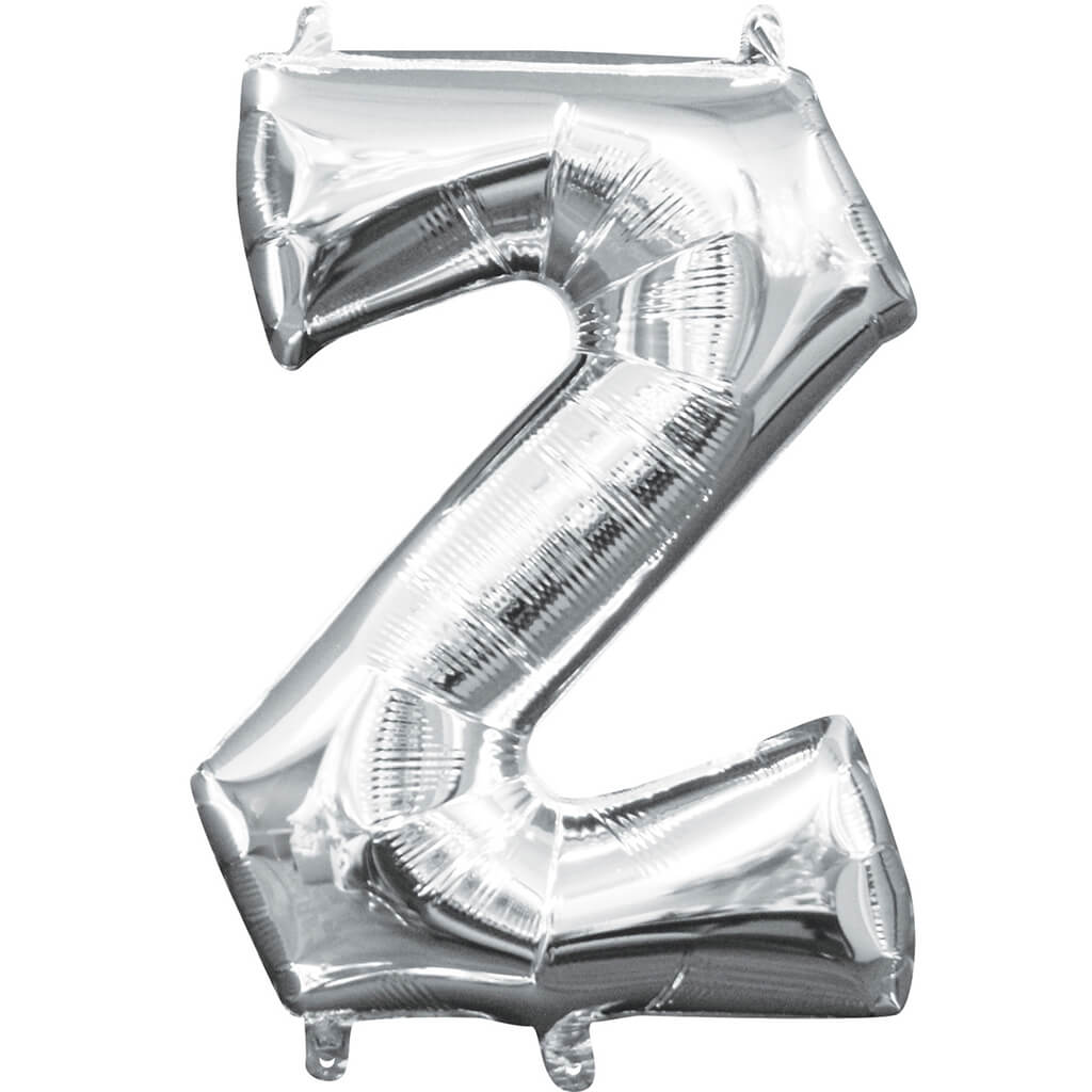 Silver letter Z Foil Balloon, 16in