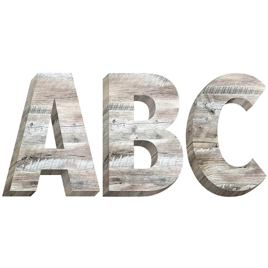 Rustic Wood 2in Uppercase Letter Stickers