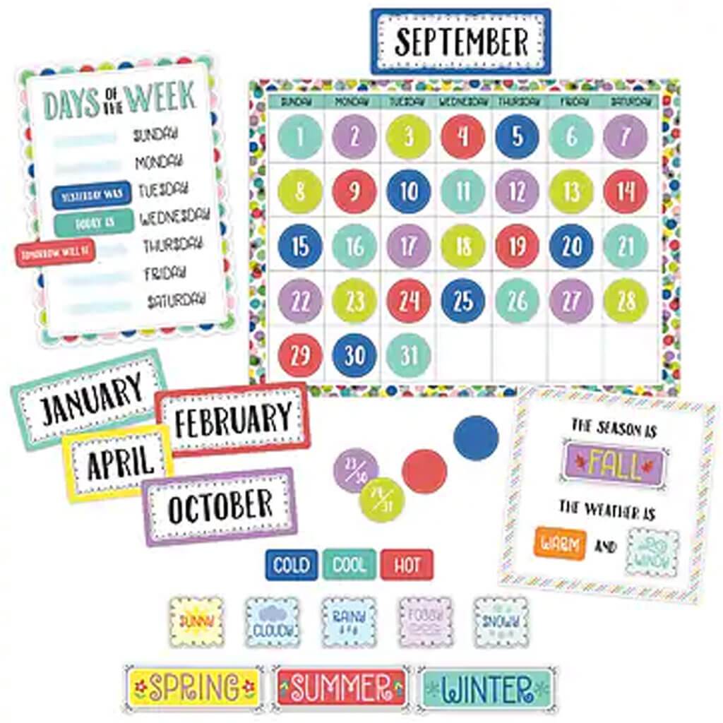 Color Pop Calendar Set Bulletin Board