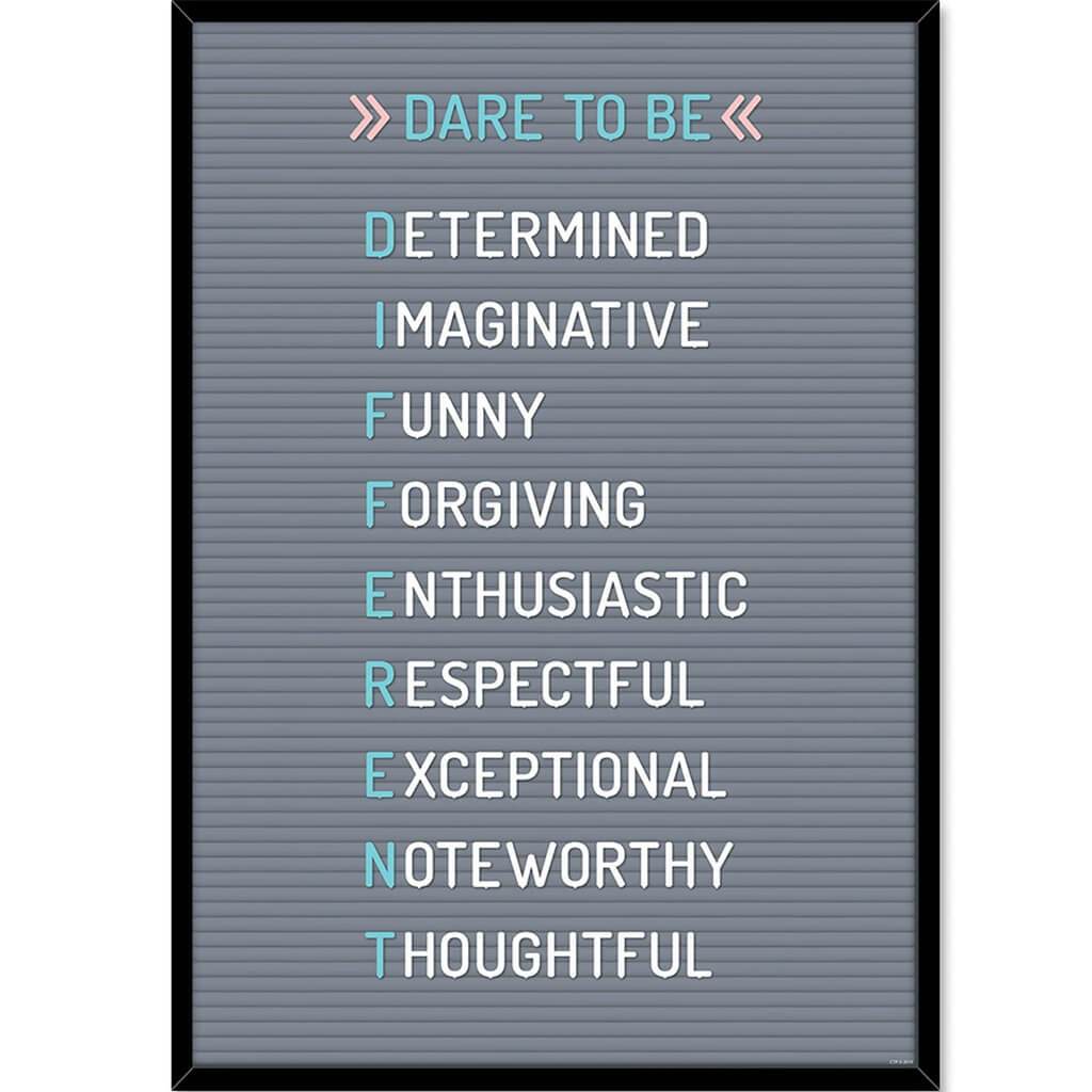 Dare to be DIFFERENT Letter Board Inspire U Poster