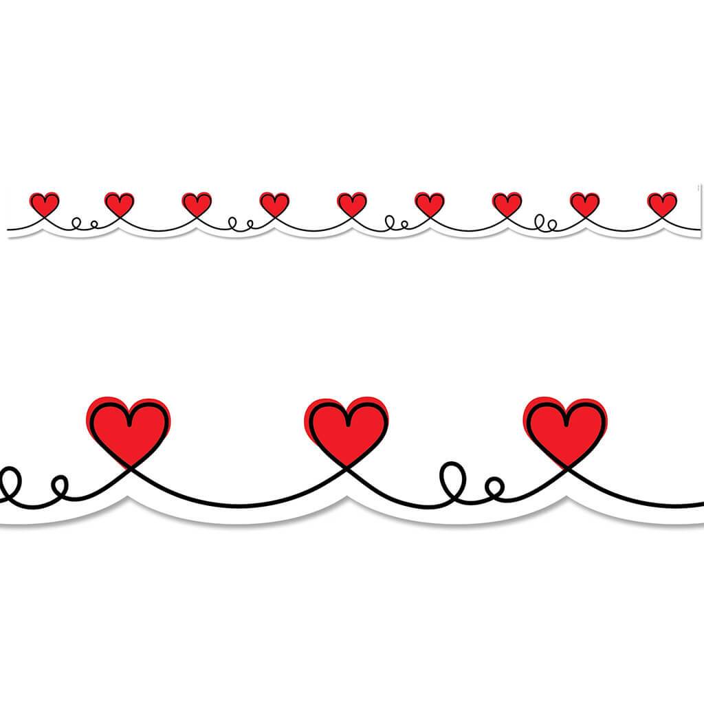 Doodle Hearts Border