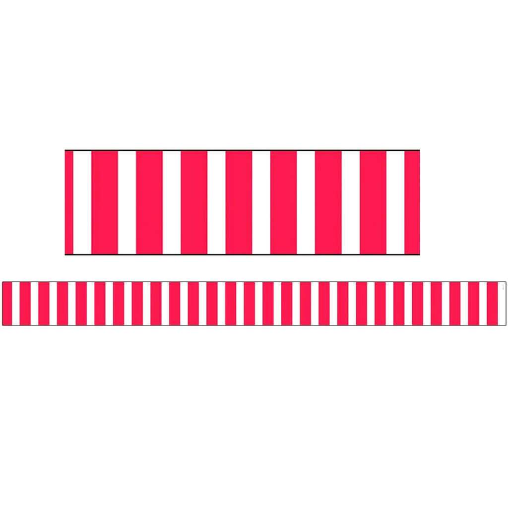 Poppy Red Bold Stripes Border