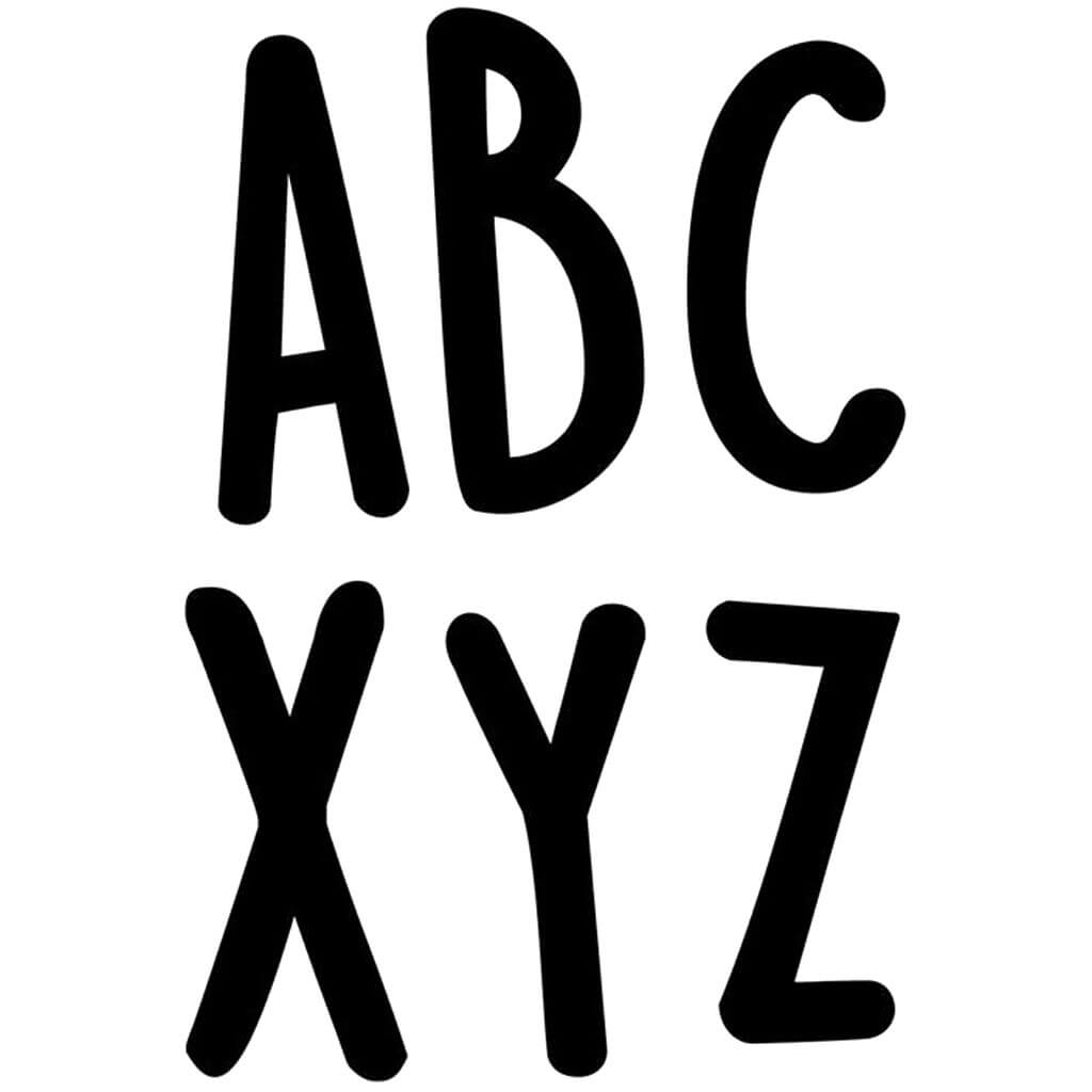 Uppercase Letter Stickers Casual Black 2in