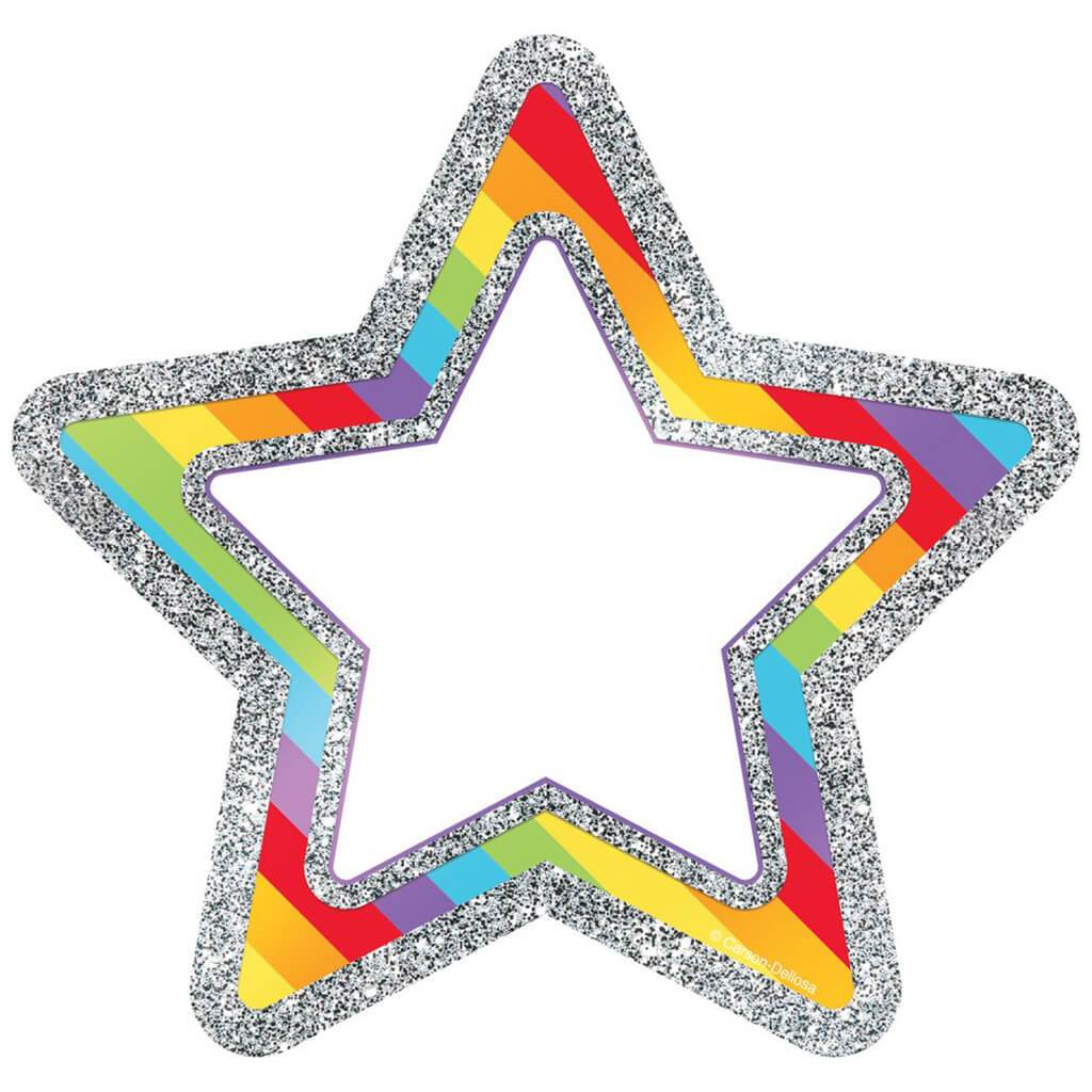 Rainbow Glitter Stars Cut-Outs