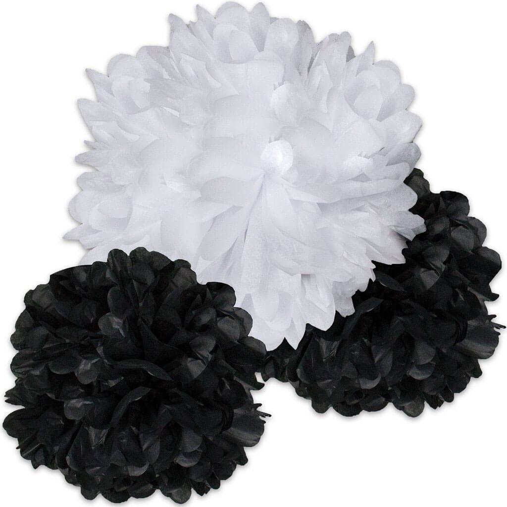 Black And White Pom-Poms