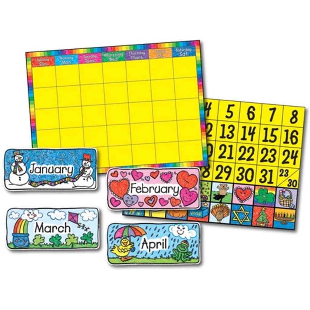 Calendar Set Kid Drawn Bbs Bulletin Boards