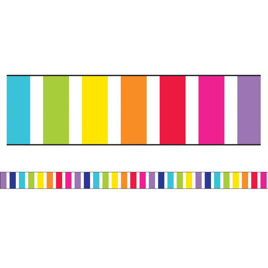 Vertical Rainbow Stripes Straight Borders