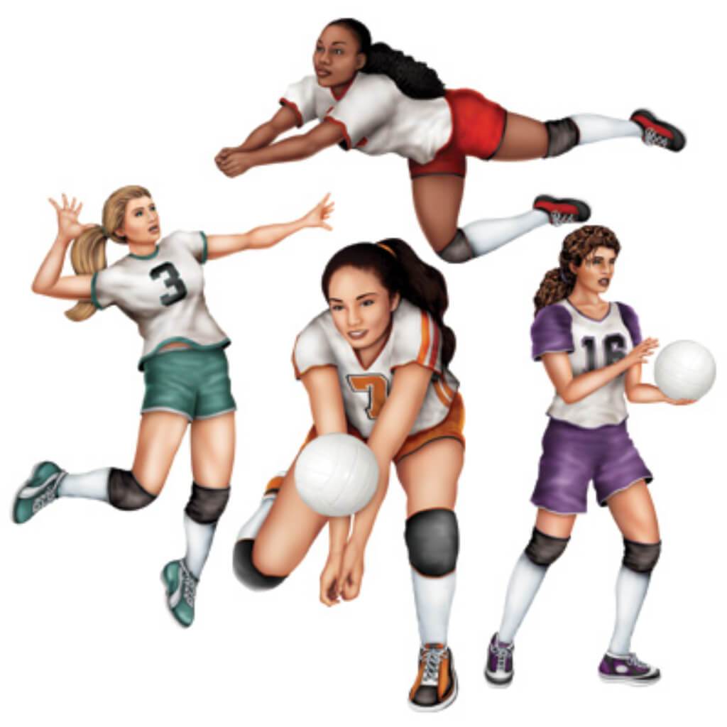 Volleyball Player Cut-Outs 