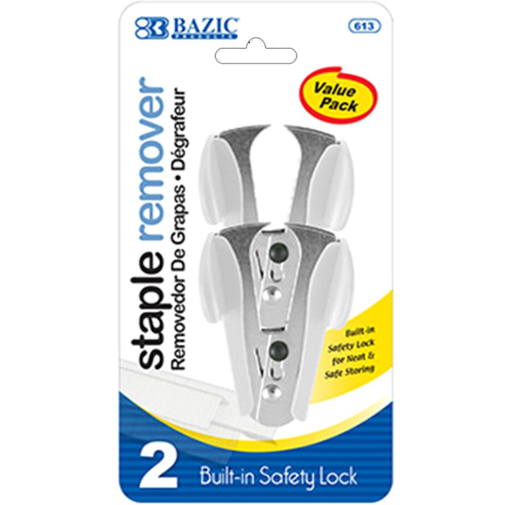 Bazic Staples Remover Claw Style with Safety Lock Pack of 2