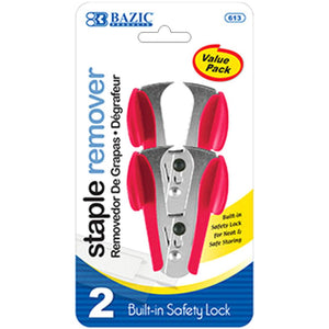 Bazic Staples Remover Claw Style with Safety Lock Pack of 2