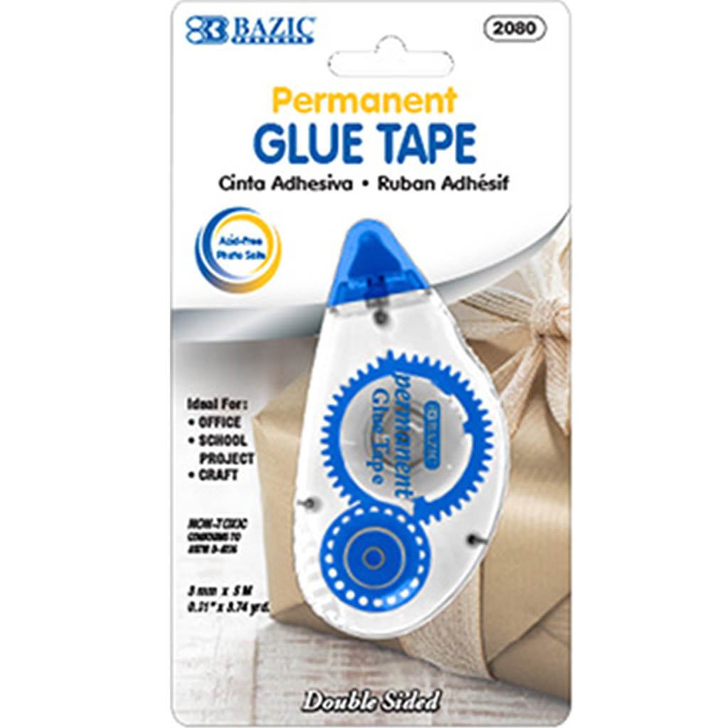 BAZIC 8 mm x 8 m Permanent Glue Tape Bazic Products