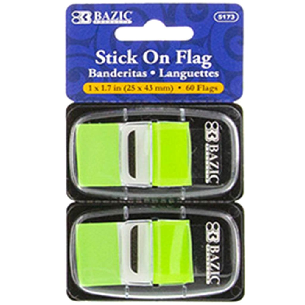 Bazic Neon Color Standard Flags with Dispenser 1in x 1.7in