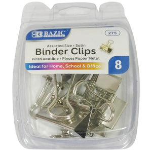 Bazic Satin Binder Clip Pack of 8