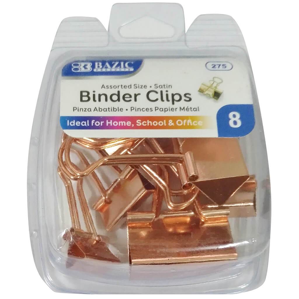 Bazic Satin Binder Clip Pack of 8