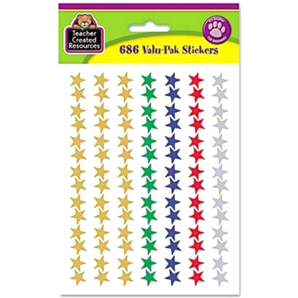 Teacher Created Resources Assorted Foil Stars Stickers