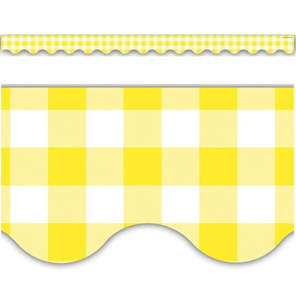 Yellow Gingham Scalloped Border Trim