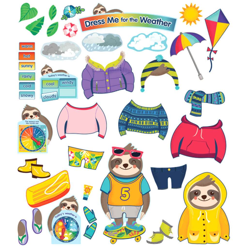 Sloth Dress Me for the Weather Bulletin Board Set Grade PK-2